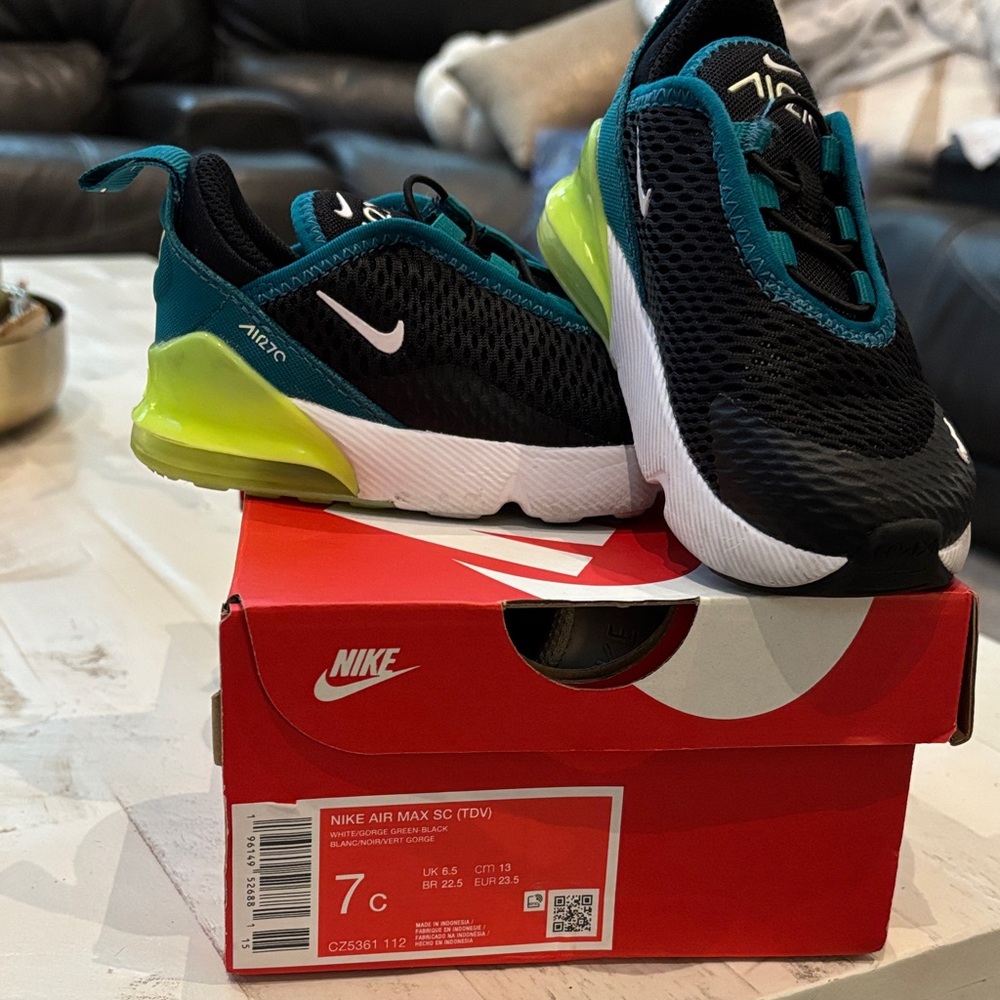 Nike Air Max SC Kids Sneakers - Black and Teal